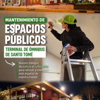 Renuevan la pintura y el alumbrado de la terminal de Santo Tomé