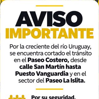 La creciente del río Uruguay corta el acceso al Paseo Costero
