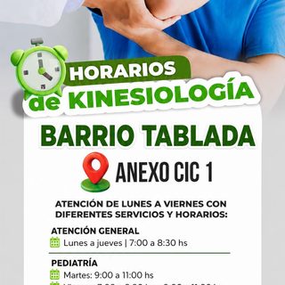 Barrio Tablada: kinesiología gratuita de lunes a viernes