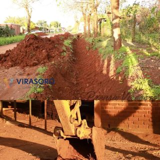 Obras de entubado pluvial en Vuelta del Ombú