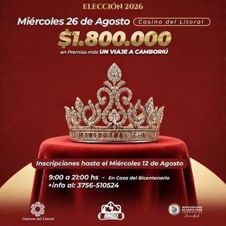 Abren la inscripción para elegir a Miss Santo Tomé 2026