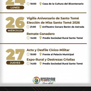 Santo Tomé prepara los festejos por sus 163 años