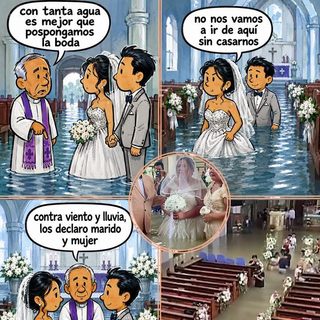 Se casaron con la iglesia inundada en Filipinas