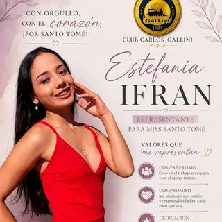Estefanía Ifrán representará al Club Gallini en Miss Santo Tomé