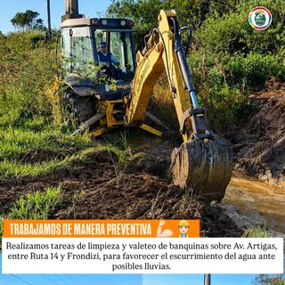 Limpieza sobre avenida Artigas para evitar anegamientos