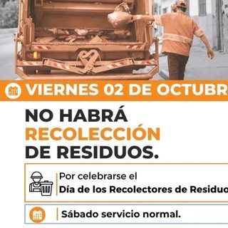 Sin recolección de residuos el viernes 2 de octubre
