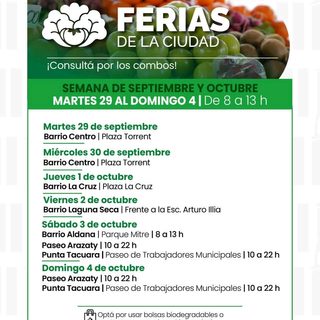 Las ferias de la ciudad siguen recorriendo los barrios
