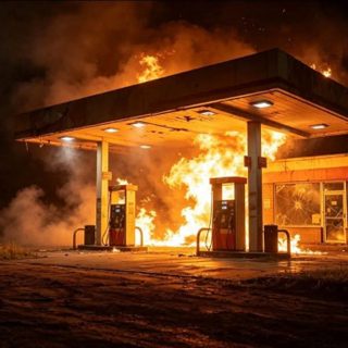Incendio en una estación de servicio movilizó a bomberos de dos ciudades
