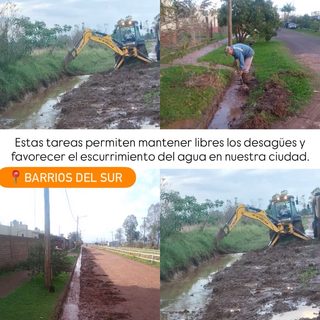 Avanza la limpieza de cunetas en dos barrios del sur