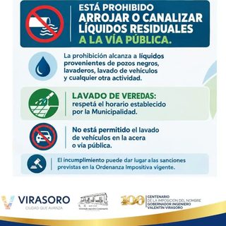 Virasoro prohíbe volcar líquidos residuales a la calle