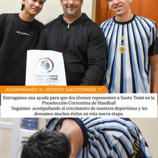 Dos jóvenes de Santo Tomé, a la preselección correntina de handball