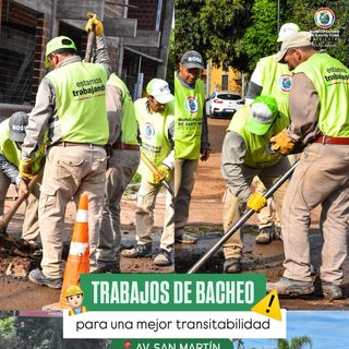 Santo Tomé repara baches en avenida San Martín
