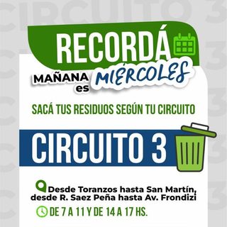 Circuito 3  este miércoles en un sector céntrico