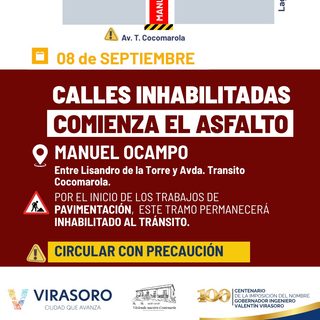 Cortes de tránsito en Virasoro por obras de pavimentación