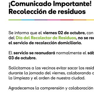 Día del Recolector: no habrá recolección de residuos este viernes