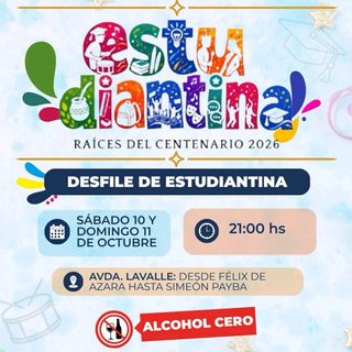 Virasoro vivirá la Estudiantina 2026 con dos noches y alcohol cero