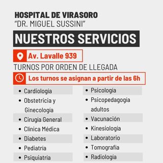 El Hospital de Virasoro informa turnos, especialidades y teléfonos