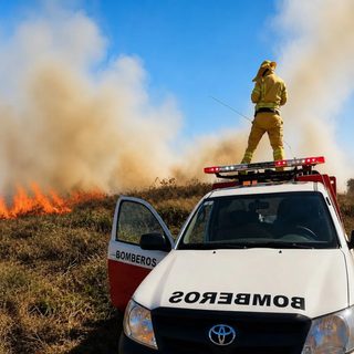 Santo Tomé: bomberos combatieron varios incendios en un día de fuerte viento