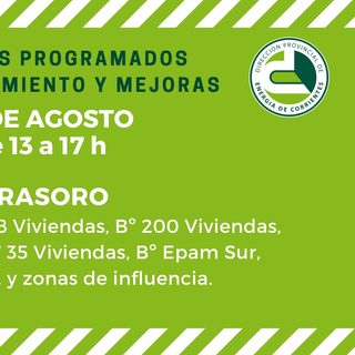 DPEC informa cortes en Virasoro por trabajos de mejora