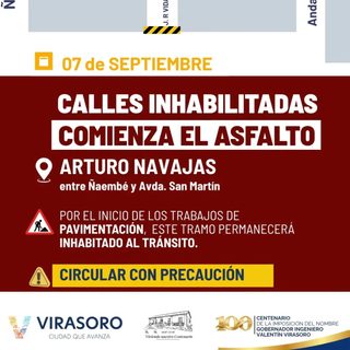 Cortan la calle Arturo Navajas por obras de asfalto