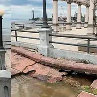 El socavón de Punta San Sebastián ya estaba antes de la crecida