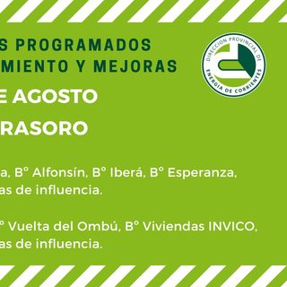 Cortes de luz programados del 7 al 10 de agosto