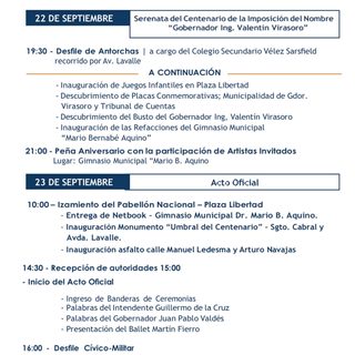 Reprograman los actos del Centenario para el día 23