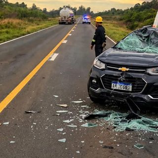 Despiste en la ruta 14 en Alvear: una familia hospitalizada
