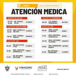 Cuáles son los horarios de atención en los centros de salud