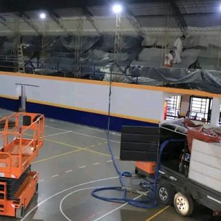 Avanzan las refacciones del Gimnasio Municipal Dr. Mario B. Aquino