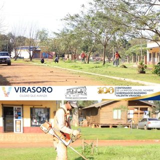 Corte de pasto y limpieza en el barrio Iberá
