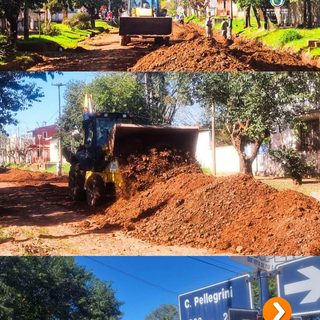 Comienzan obra de cordón cuneta en calle Pellegrini