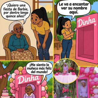A los 107 años pidió una fiesta temática de Barbie