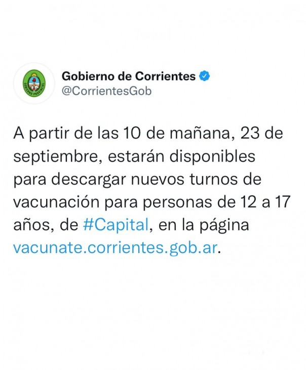 Nuevos turnos de vacunación para adolescentes