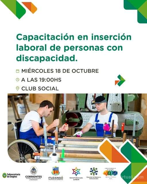 Capacitación en inserción laboral de personas con discapacidad