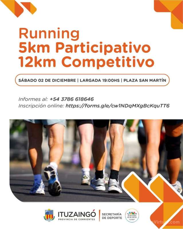 Running: 5km participativo y 12 km competitivo