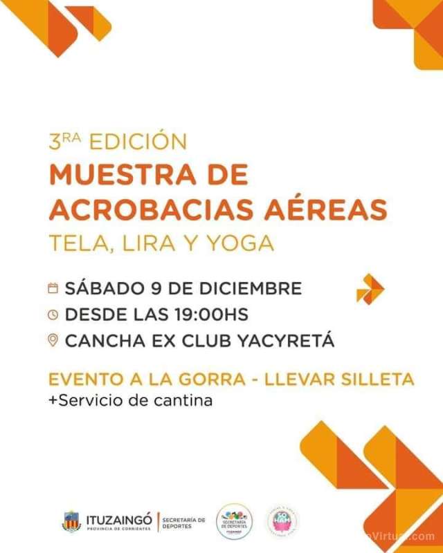 3° edicion: Muestra de acrobacias áreas: tela, lira y yoga