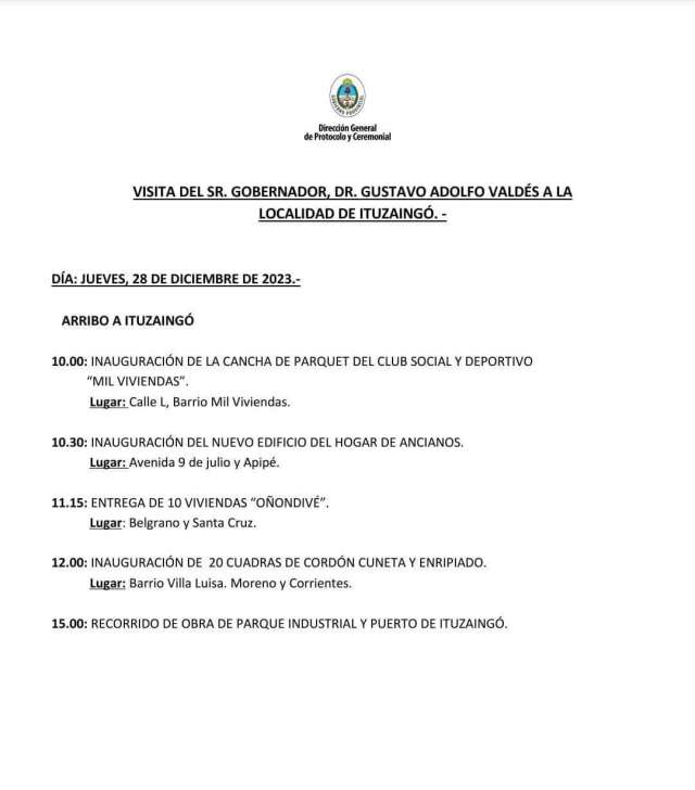 Visita del gobernador Gustavo Valdes