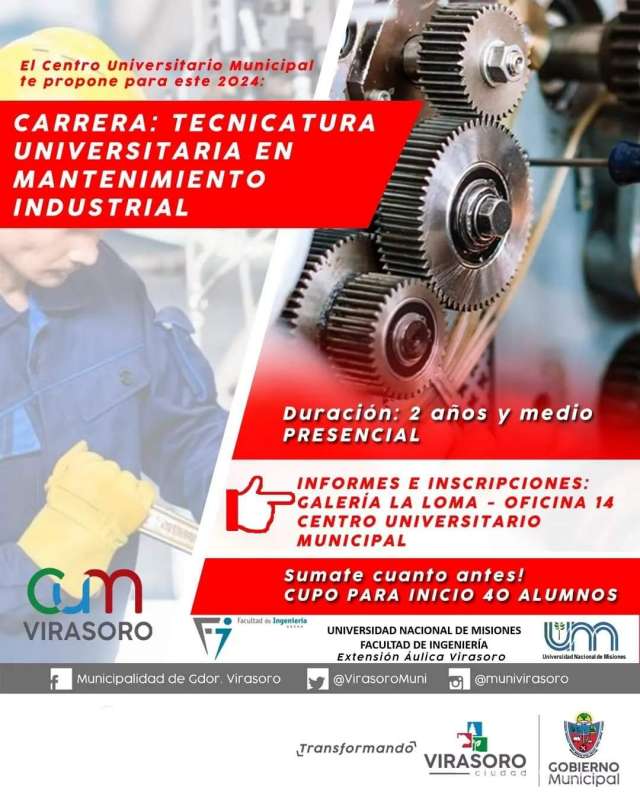 Te invitan a conocer las opciones en carreras terciarias/universitarias que la @Munivirasoro tiene para vos