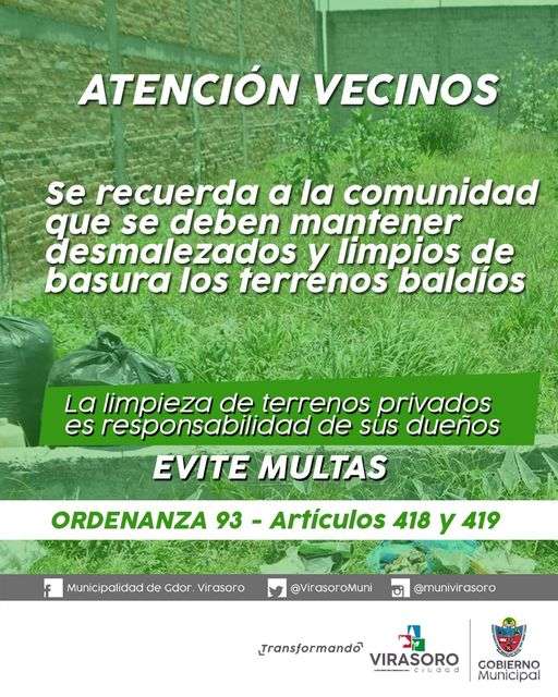 información importante para los propietarios de terrenos baldíos