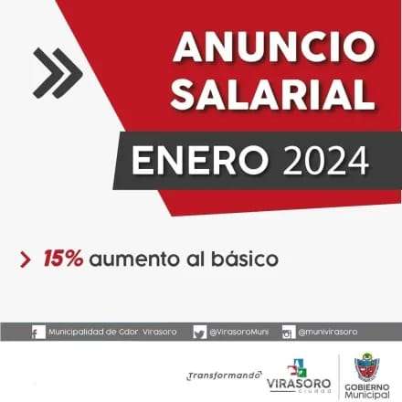 La administración del intendente Emiliano Fernández  en Gobernador Virasoro anunció un aumento del 15%