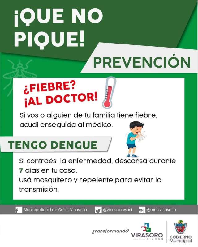 Recordá que la prevención es la mejor aliada para combatir al #dengue