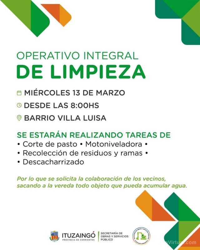 Operativo integral de limpieza