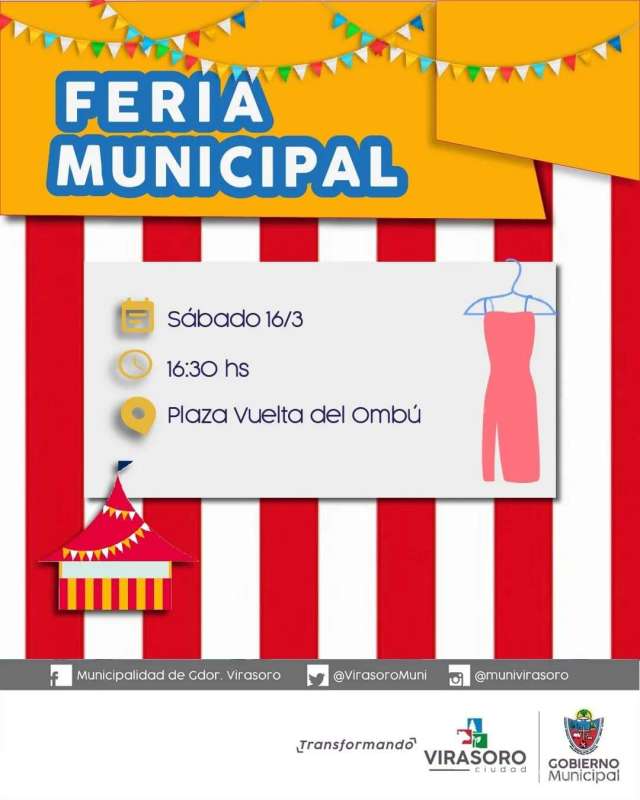 El sábado 16/3 la #FeriaMunicipal estará en la Plaza Vuelta del Ombú