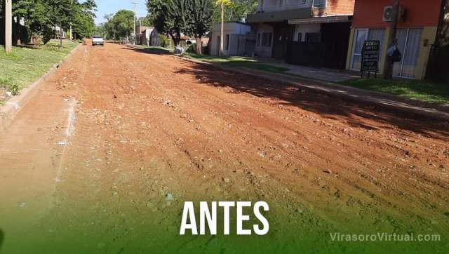 Otro avance más: Pavimentaron completamente la calle Pellegrini entre Sáenz Peña y Víctor Navajas