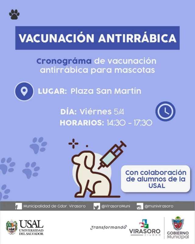 Inicio la campaña de vacunación #antirrábica en los diferentes barrios de la ciudad