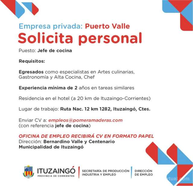 ¡Atención! Oportunidad laboral