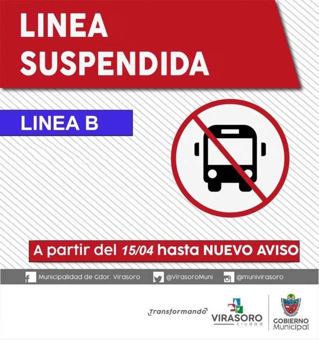 #ATENCION : El servicio de colectivo de la línea B se encuentra suspendida