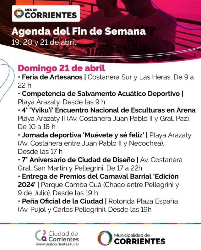 AGENDA DEL FIN DE SEMANA