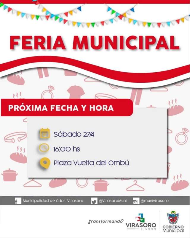 El sábado 27/4 la #FeriaMunicipal estará en la Plaza Vuelta del Ombú